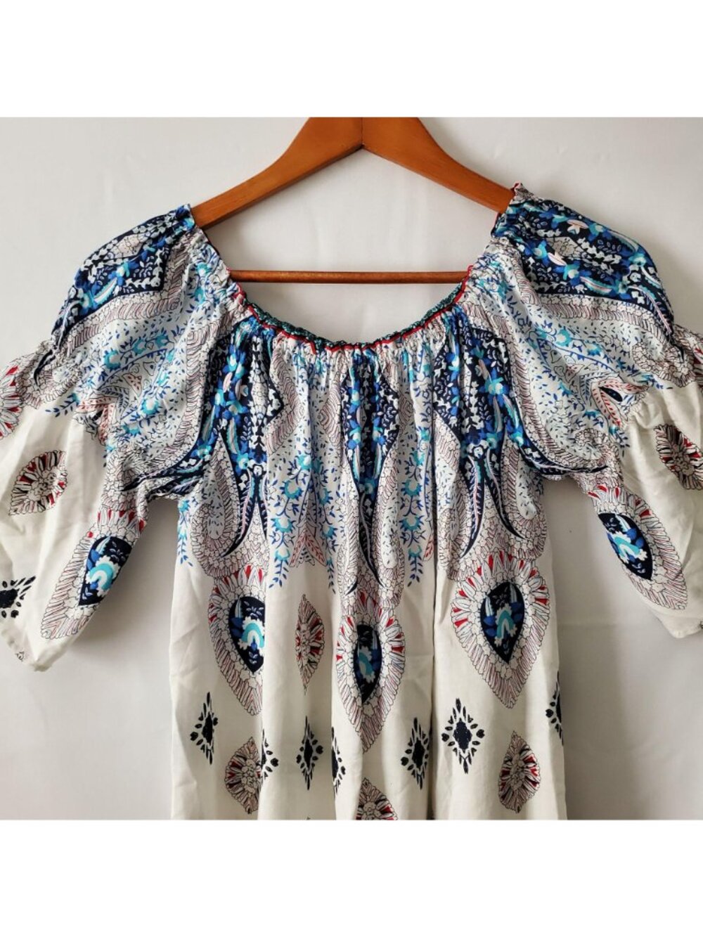 UMGEE Women's Floral Bell Sleeves Off-Shoulder Tunic Mini Dress Size Small‎ - Picture 6 of 14